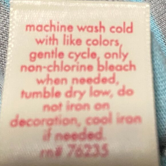 Coral Bay, long sleeve, gray & mint green striped tunic w/front tie, size 1X - Picture 10 of 10